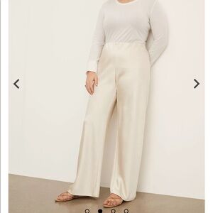 Vince Cream crinkle satin pants